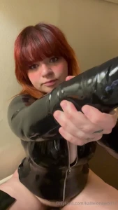 Wet latex gloves