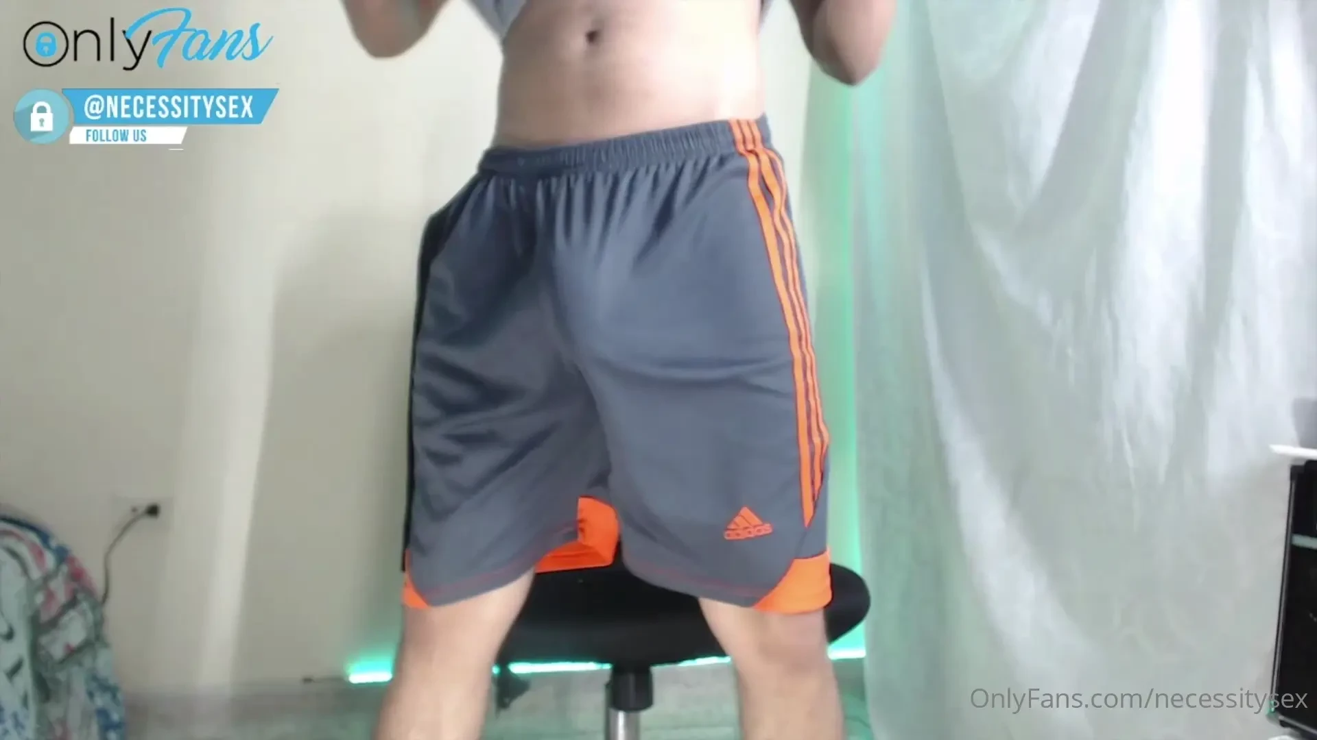 Freeballing in my football shorts and an epic self-suck wank 