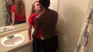 Throwback of pregnant redhead getting the bbc in the bathroom