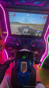 We played these racing arcade games with my friends it felt so real