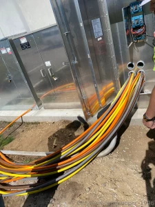 Getting the wires pulled into the tub and hoping to stay on schedule
