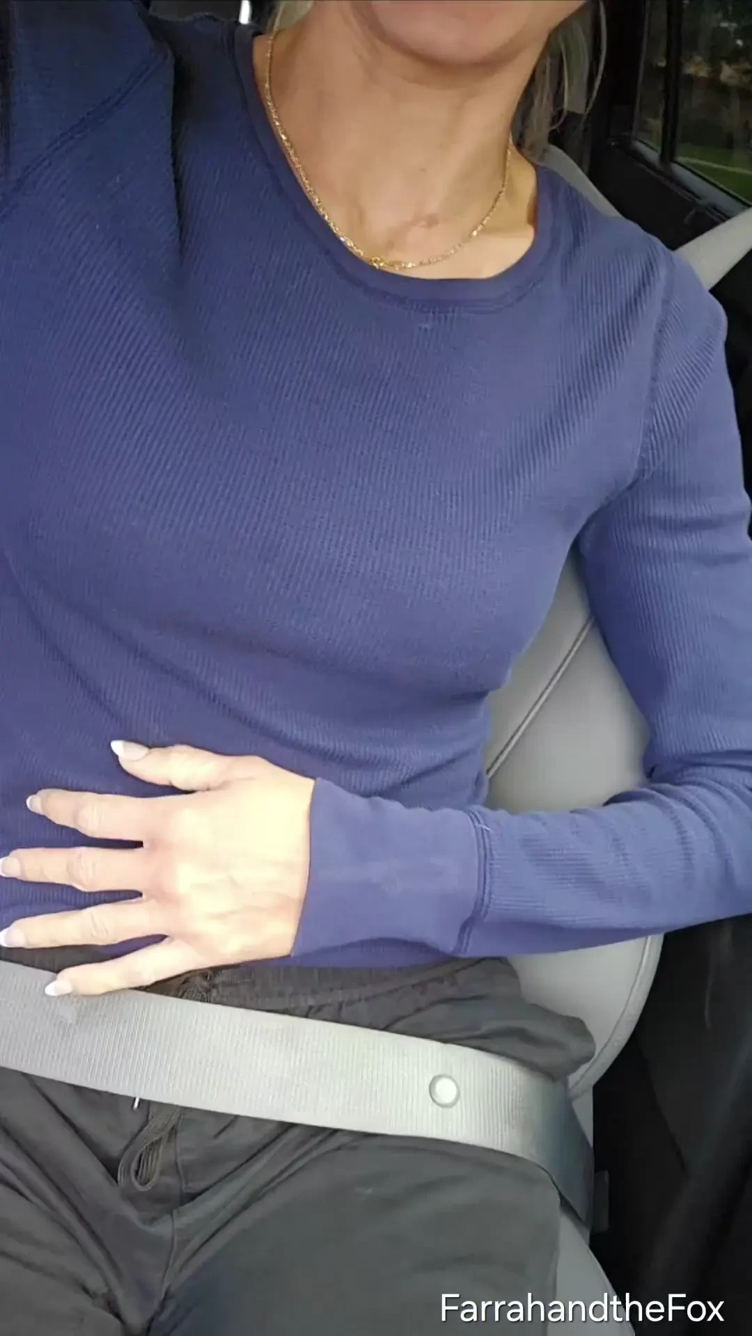 Just driving around flashing my tits 
