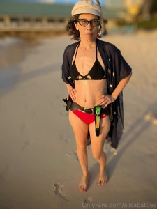 Enjoying the beach at sunset