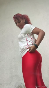 Red big booty and sexy leg with husband short