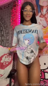 Anime and chill gets a little freaky fyp ebony black slim natural