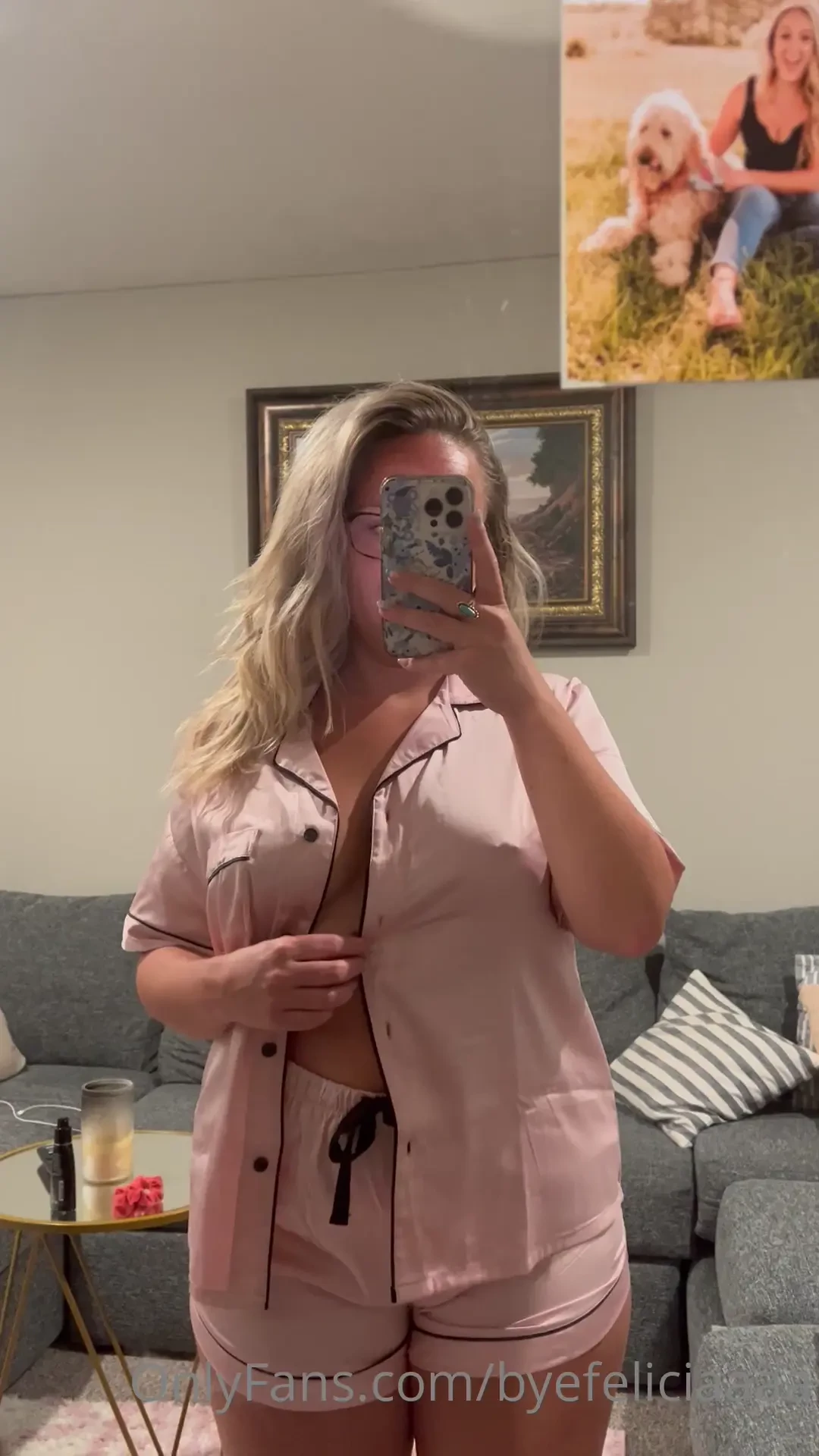 Playing with this soft silky pijama set love seeing my piercing poke 