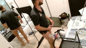 Breeding my fleshlight attached to the bed side table in hotel room