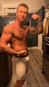Compression shorts flex and wank with huge cumshot a fan bought me part 2