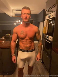 Compression shorts flex and wank with huge cumshot a fan bought me