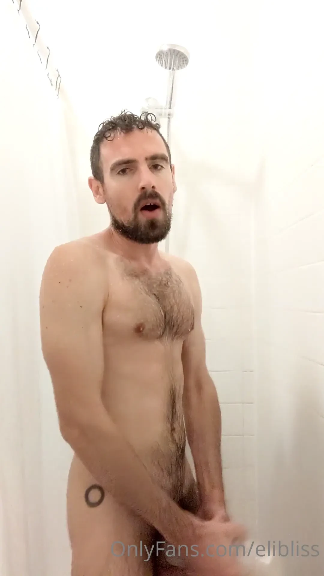 Caught fucking my jack in the shower just as i m cumming he walks in 