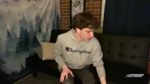 Jerking and cumming after a hard workout