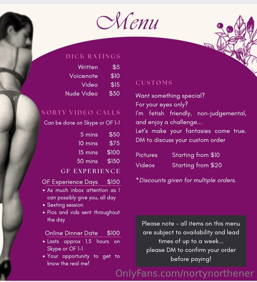 Here s a reminder of some of the services i offer discounts are made 