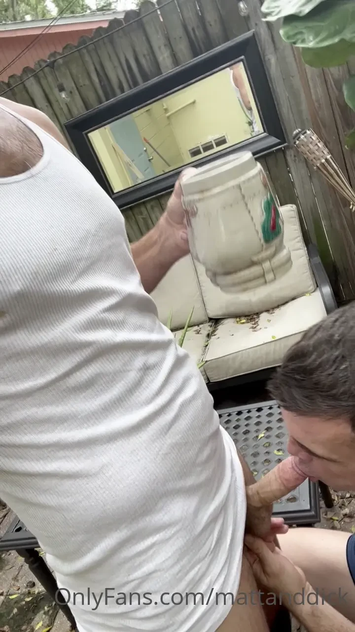 I was enjoying my coffee outside when my boy wanted dads cream 