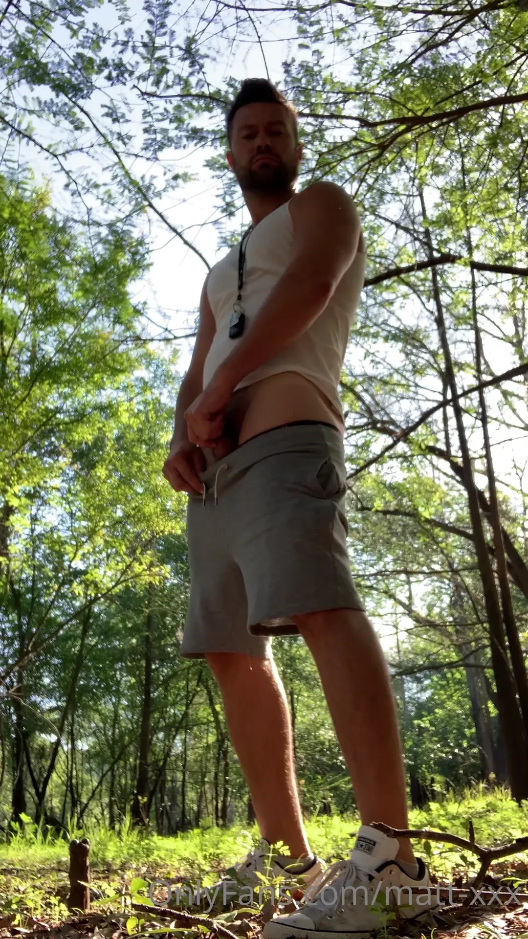 Blowing my load in the woods 
