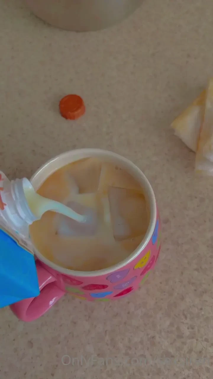 Coffee with milk in the morning 