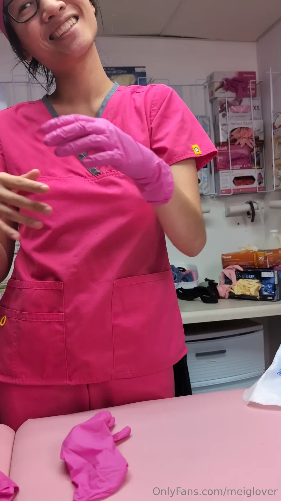 Your pink doctor finishing up for the day 