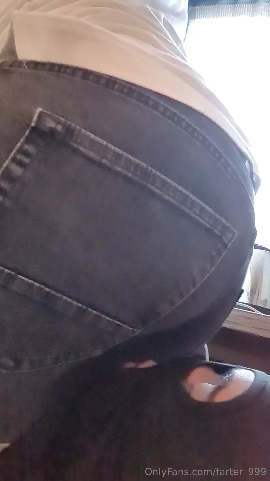 Full weight face sitting in jeans it s so hot today too at least i can 