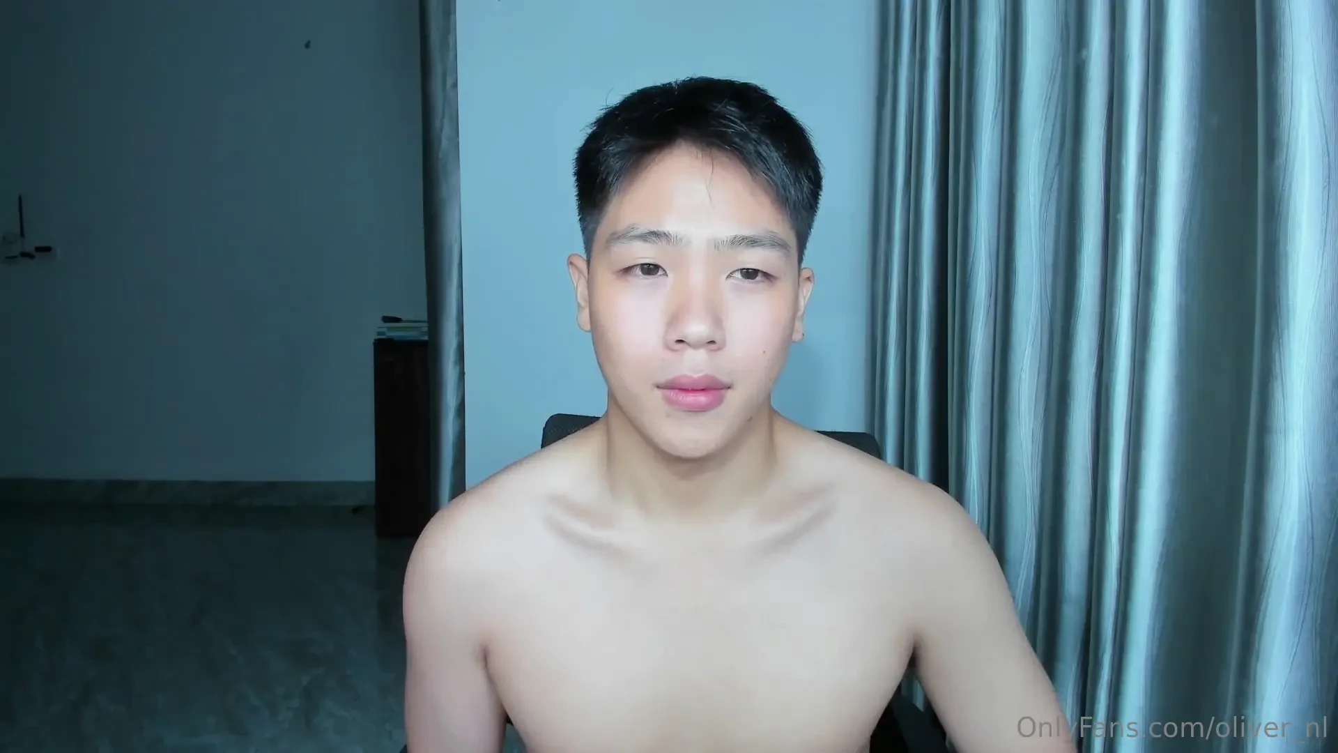 Oliver - asian guy has big penis and huge testicles 