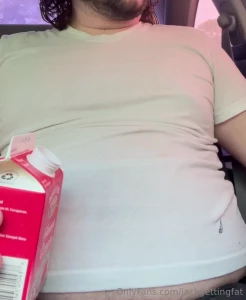 Day 13 of the heavy cream binge greedy fatboy chugs cream in a parking