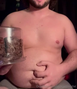 Breaking news local fat boy eats entire chocolate cake with his bare