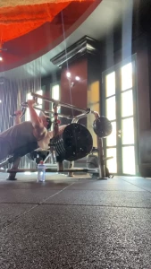 Trying out a new chest machine at gym