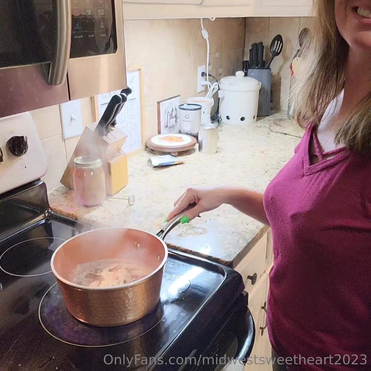 Hubby caught me in the kitchen cooking our food and the dogs food haha 