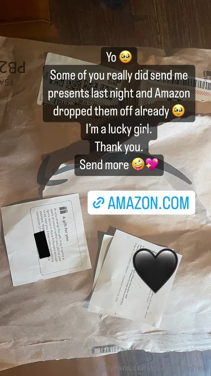 Wow some of you did send me presents last night thank you 