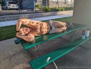 Relaxing after a hard workout gotta keep in shape part 3