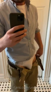 Couldn t help but have a cheeky play with my bulge before headed to