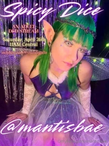 Spicy dice dnd stream is today starting at 11am i ll be a spunky