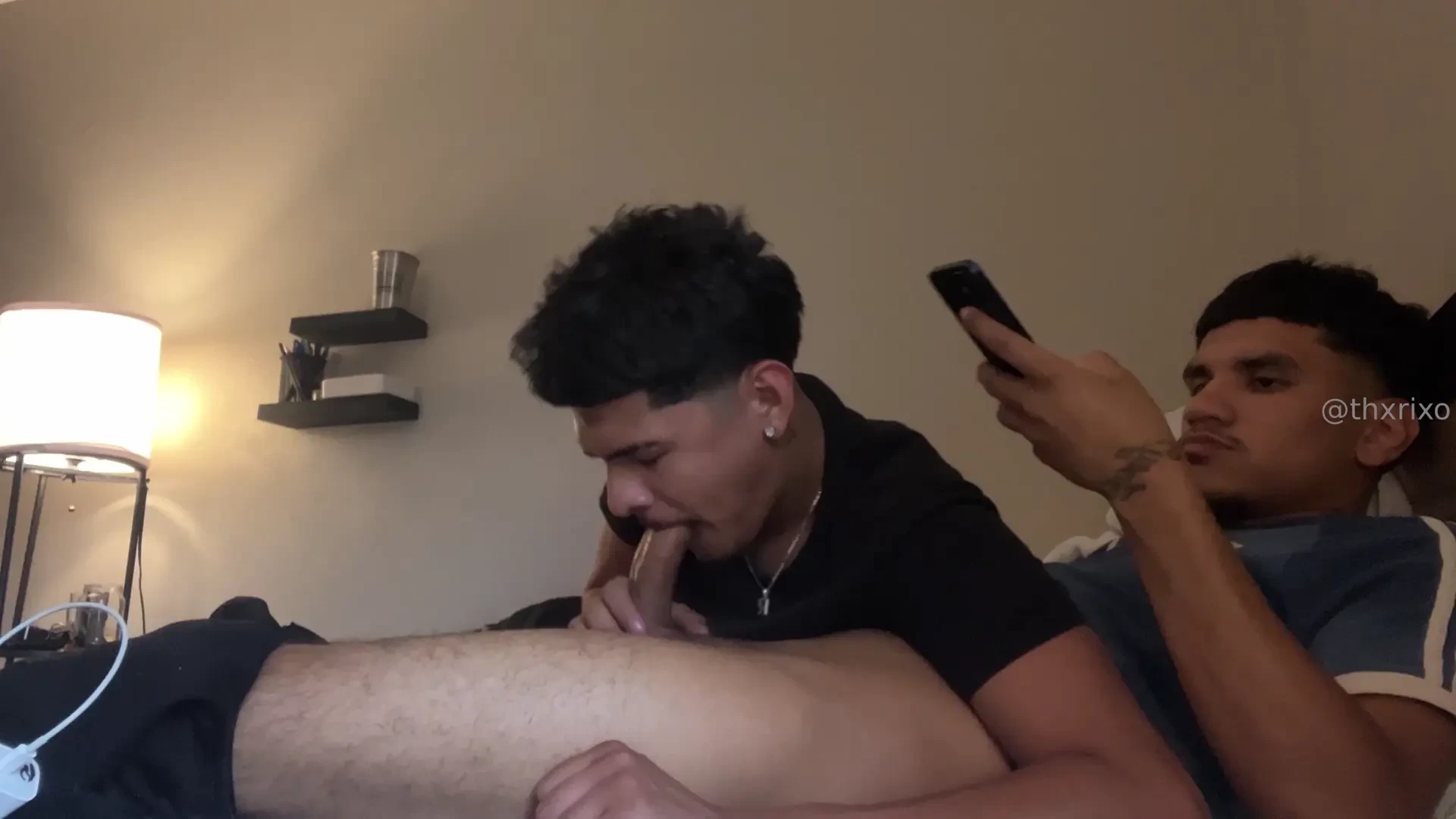 Homboi pulled up frm outta town and ended up suckin each other up 