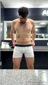 Showing off in the locker room before latinouncutt follows me into the