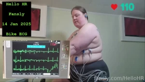 Hooked up to the ecg while on the bike trainer medfet medicalfetish