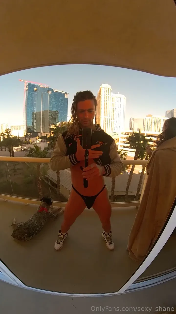 Goofing around on a balcony in a thong in las vegas got a double 