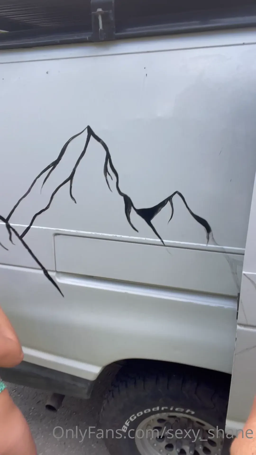 Rocking a sexy pink thong today and painting the side of the lady 