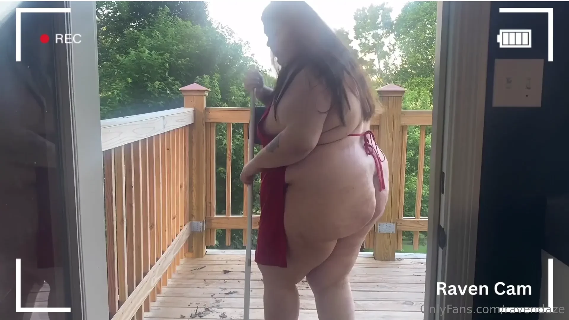 Your camera pointed outside seems to have caught me cleaning outside 