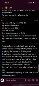 The harsssing amp stalking 24 7 just very vile both make fun of me amp part 1