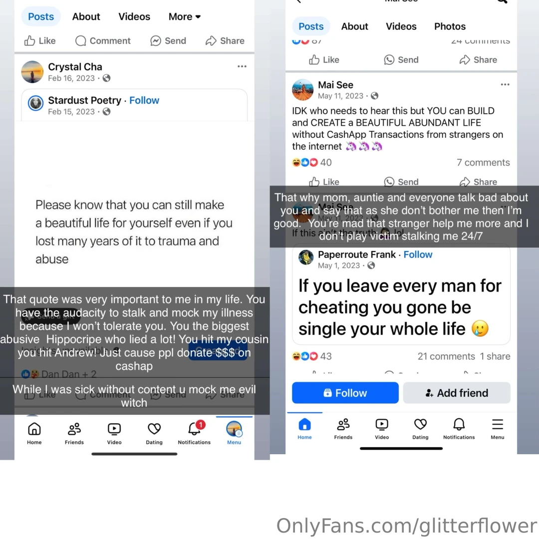 The harsssing amp stalking 24 7 just very vile both make fun of me amp part 2 
