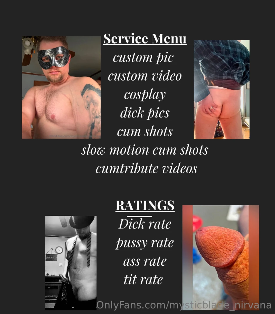 My service menu is here of you have any questions or something lore 