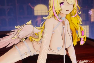 You wanna use my leash lewdtuber vtuber blonde angel leash