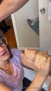 It s international hummus day unlock to see a messy hummus handjob and