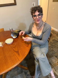 Caught in the act of snacking on pita chips amp spinach artichoke dip