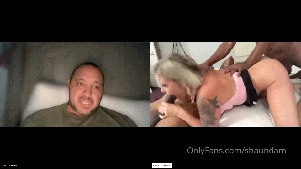 Sadieandrews gets a triple creampie while her husband is on a skype 