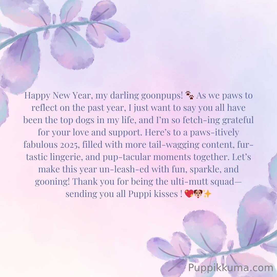 Happy new year my darling goonpups as we paws to reflect on the past 