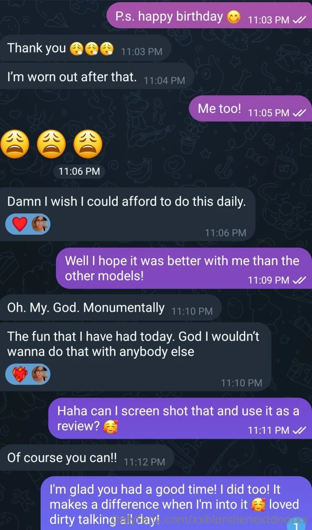Just wanted to share some feedback from a gfe today i know some have 