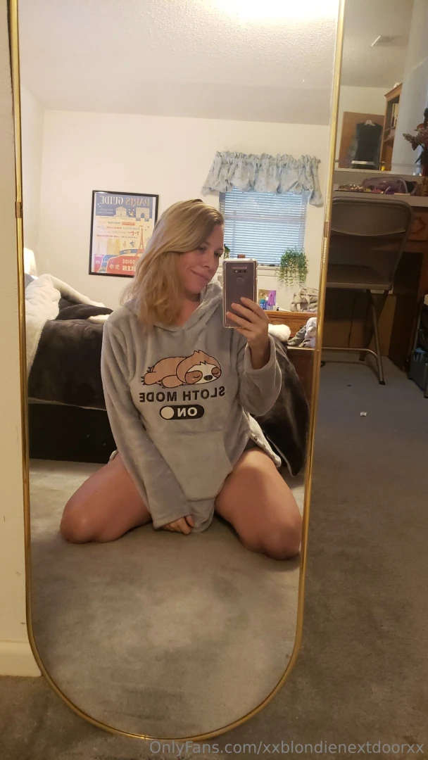 Just a peak of my perky under my soft hoodie 