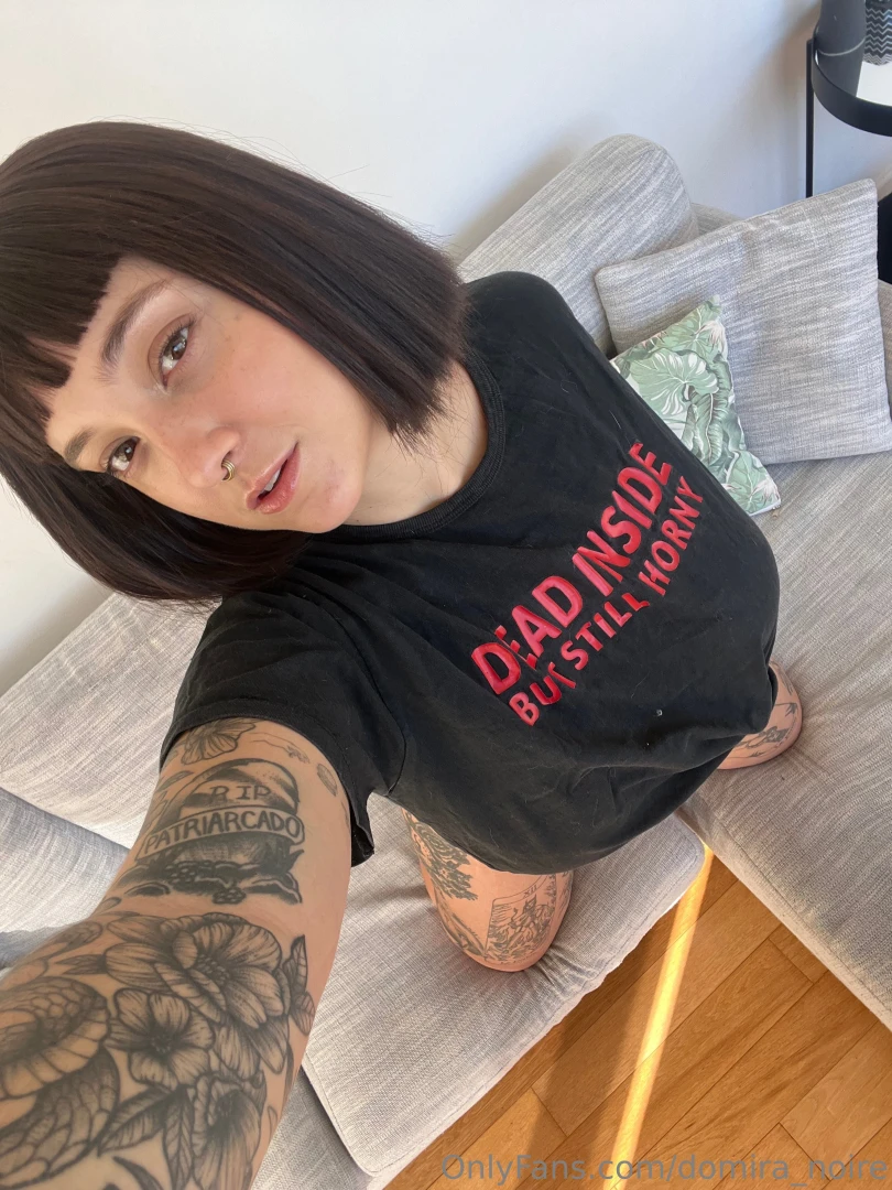 Just chilling on the couch in my favorite tee and of course some 