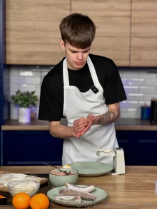 And back in the apron again the eternal question meat nbsp or fish