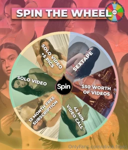 Spin the wheel new content awaits you babe tip 20 to spin tip 35 for