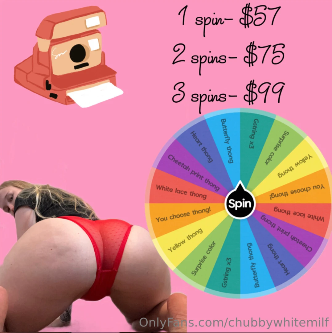 Chubbyprincess panties wheel each spin wins a pair of my personal 